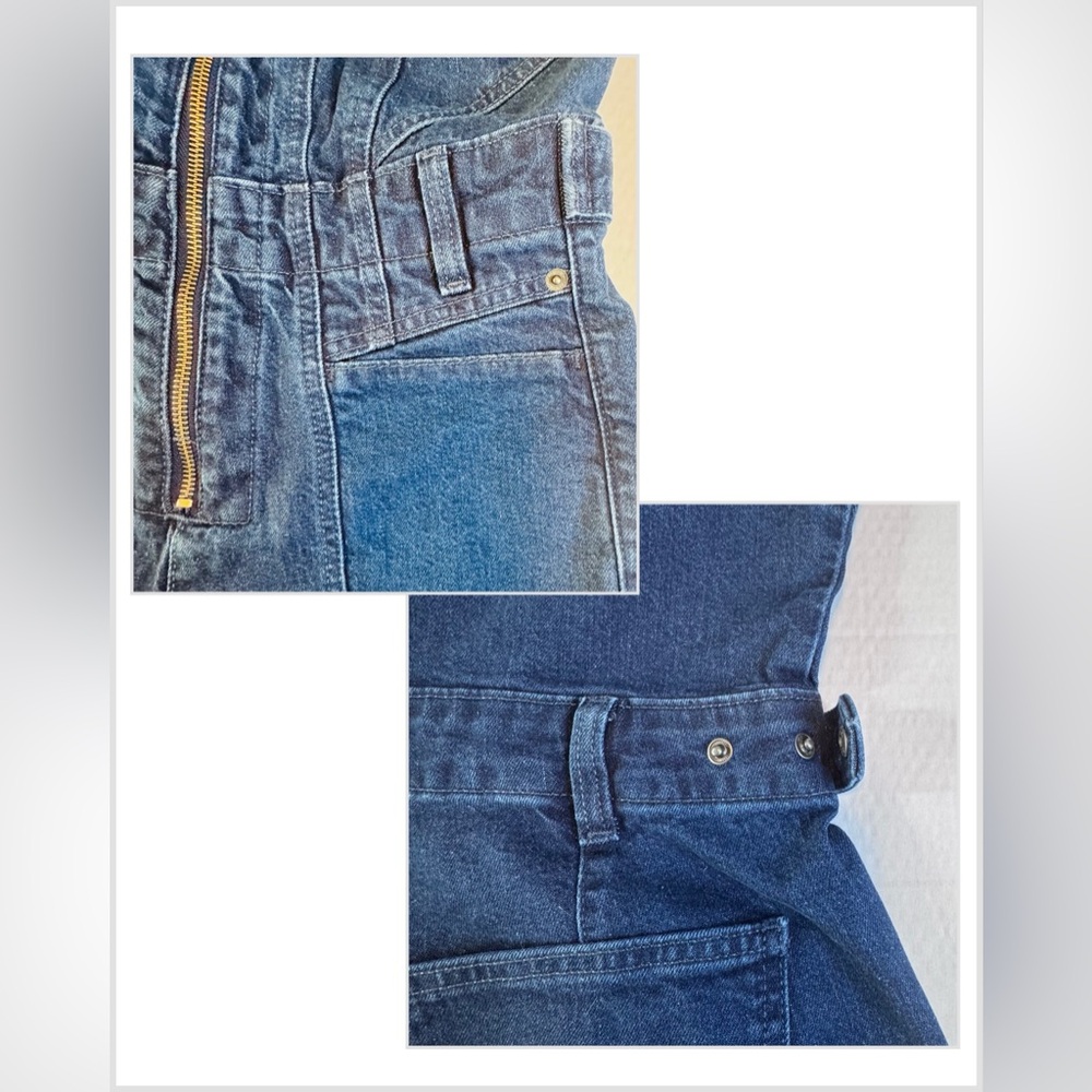 NWT Universal Thread Sleeveless Denim Jumpsuit Zip Front Coveralls Size 6 Blue - Picture 4 of 14